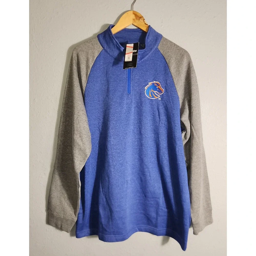 Boise State Broncos Pace Quarter-Zip Pullover Royal/Orange Men Size XL Brand...
